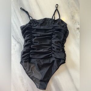 Forever 21 Black Ruched Bodysuit